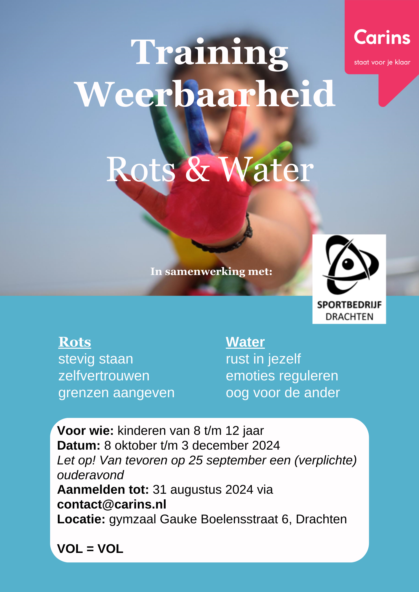 Flyer weerbaarheidstraining Rots en Water